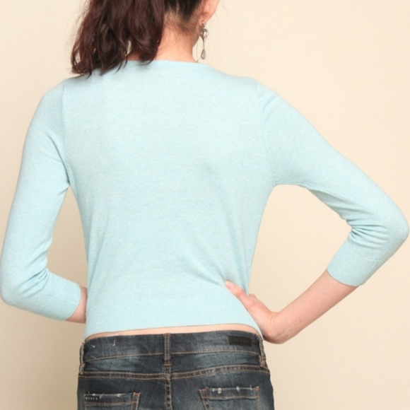 Charlotte Palm Tree Seqined Cotton Cardigan - Picture 3 of 10